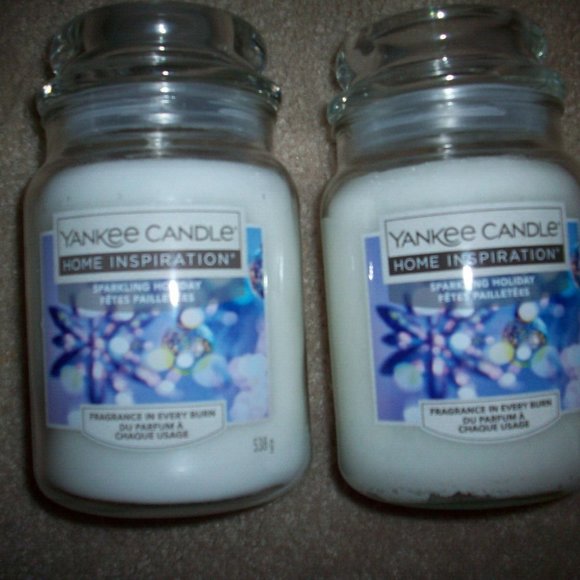 Yankee Candle Home Inspiration SPARKLING HOLIDAY 2pc - 19 oz Jar Candles Lot
